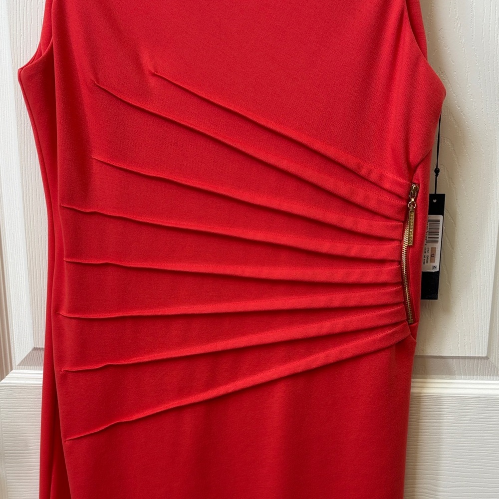 Orange Dress with Pleat Detail - Picture 5 of 7